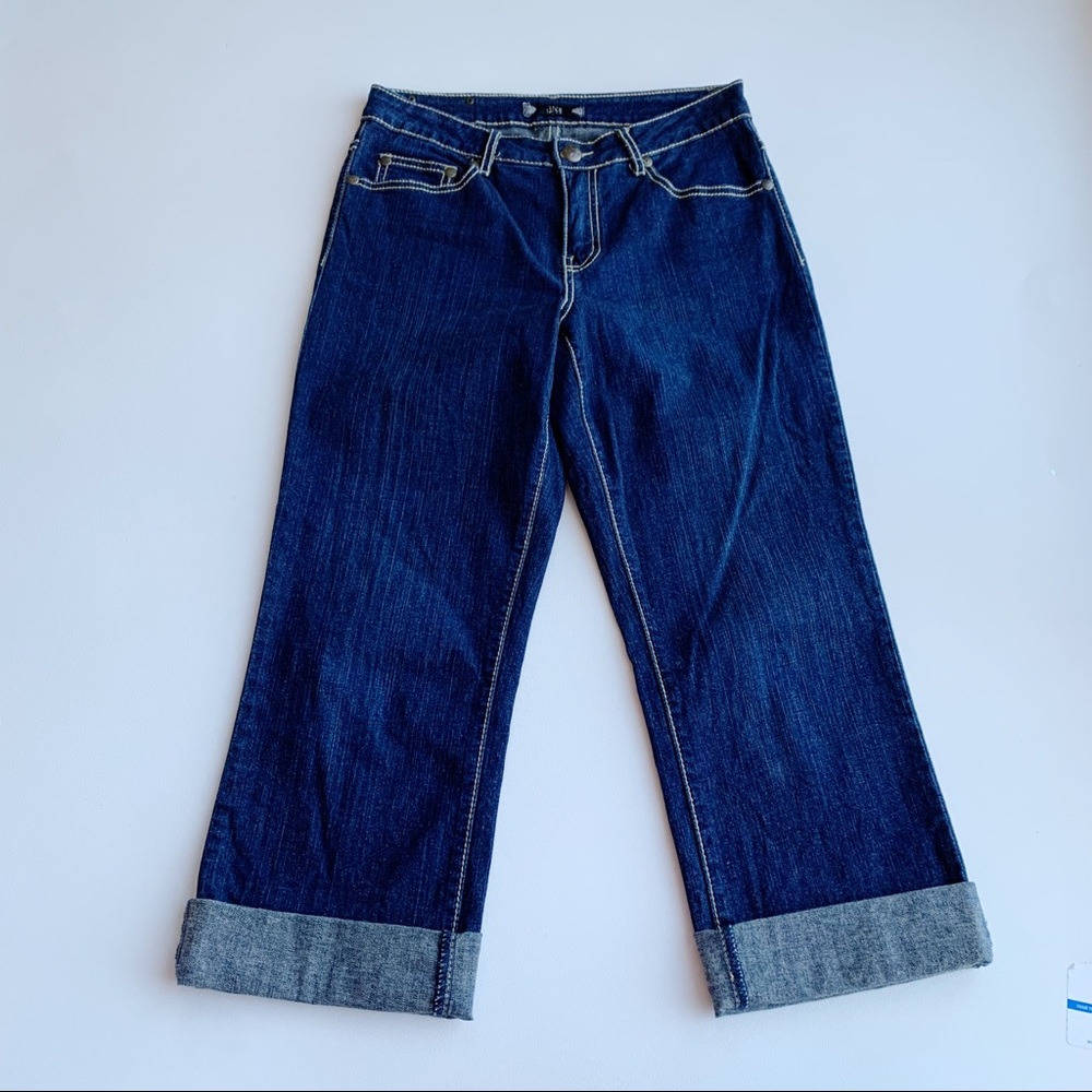 Tru Luxe Jeans Indigo Wash Jakarta Boyfriend Capri Pants Size 27 Embellished